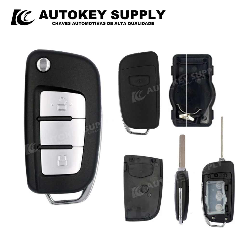 

ForGeely Smart Card Modified Blade Key Shell 2 Button Left Slot Autokeysupply AKGLF114