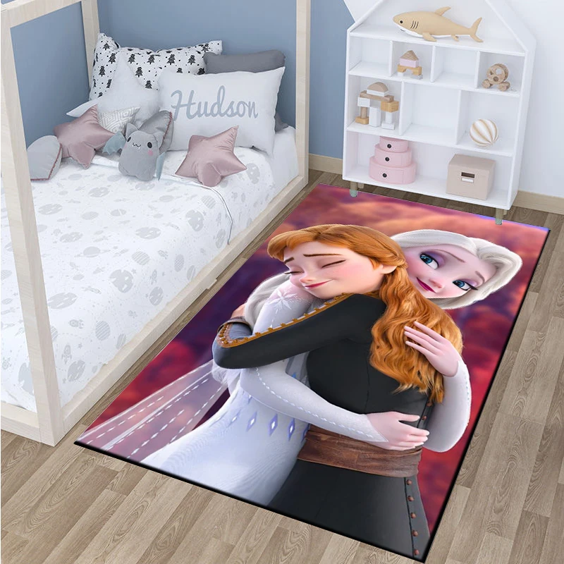 Disney Frozen Cartoon Ice Sister Large Area Rug Carpets Home Living Rooms Children\'s Kids Bedroom Sofa Doormat Floor Mats MINISO