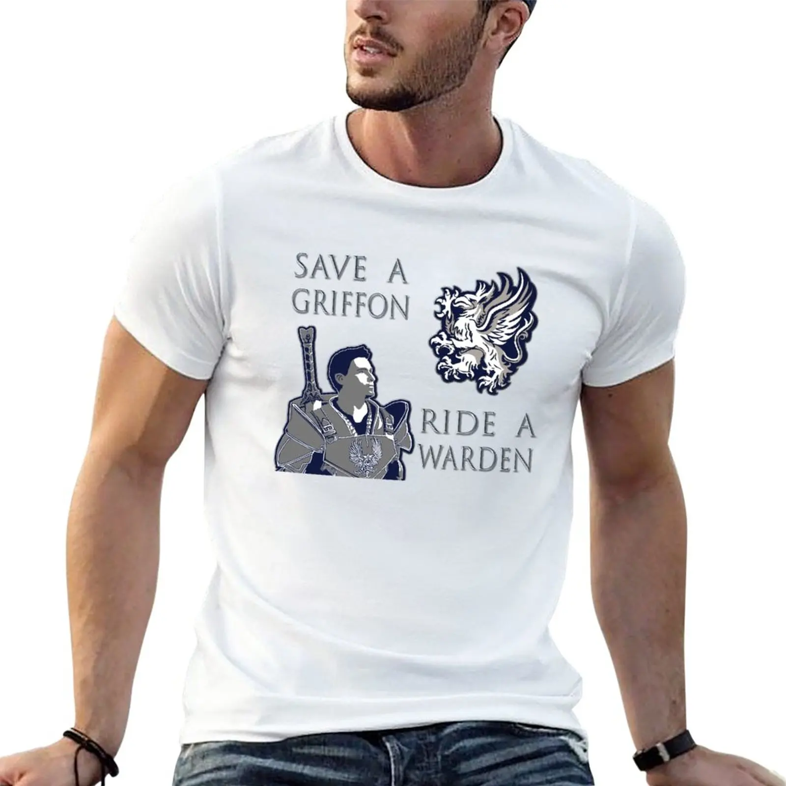 Dragon Age - Save a Griffon, Ride a Warden T-Shirt tees funny t shirts Oversized t-shirt boys t shirts tshirts for men