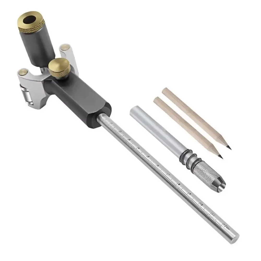 Linear Arc Dual-purpose Straight Arc Curve Line Scriber Line Drawing Range 0-120mm High-precision Woodworking Marking Gauge