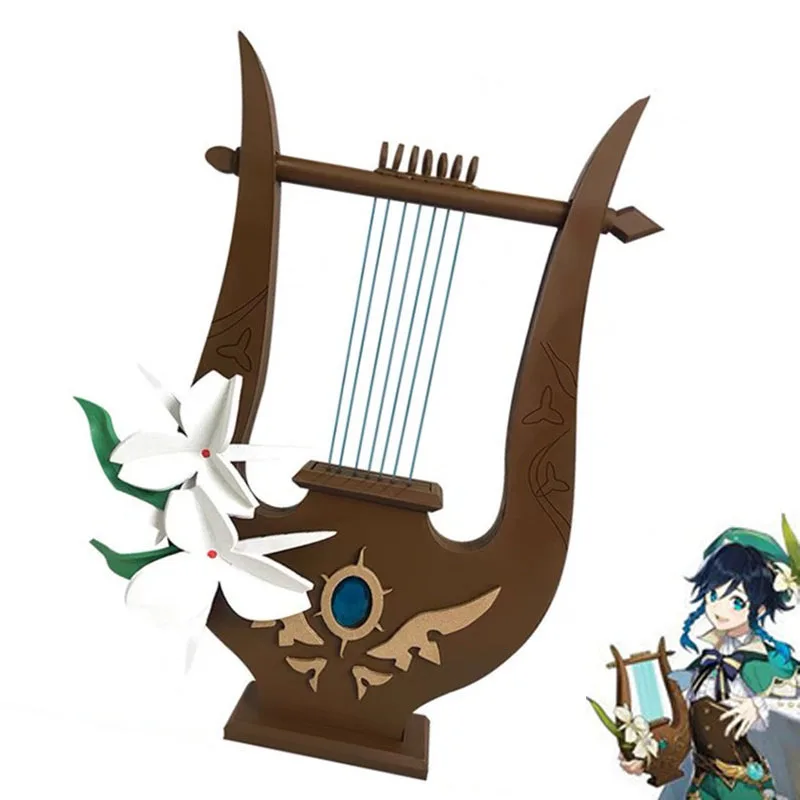 

Game Genshin Impact Venti Barbatos Cosplay Props Weapon Holy Lyre Der Himmel Wood Weapon Harps Accessories Prop