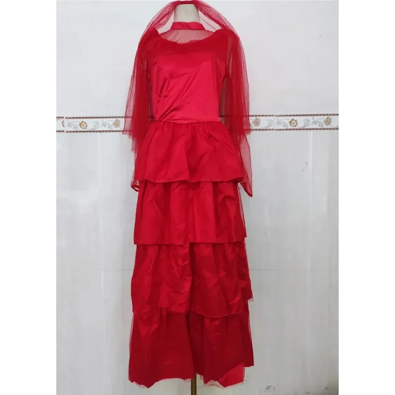 

Halloween Masquerade Red Horror Devil Ghost Bride Cosplay Dress Day of the Dead Zombie Vampire Flower Fairy Costume lf[5