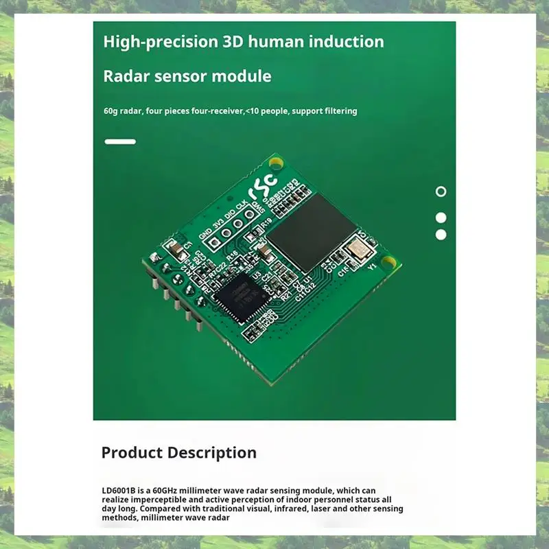 A59Z-60Ghz ミリ波レーダー高精度多人数検出 3D 人間存在検知 LD6001B レーダーモジュール