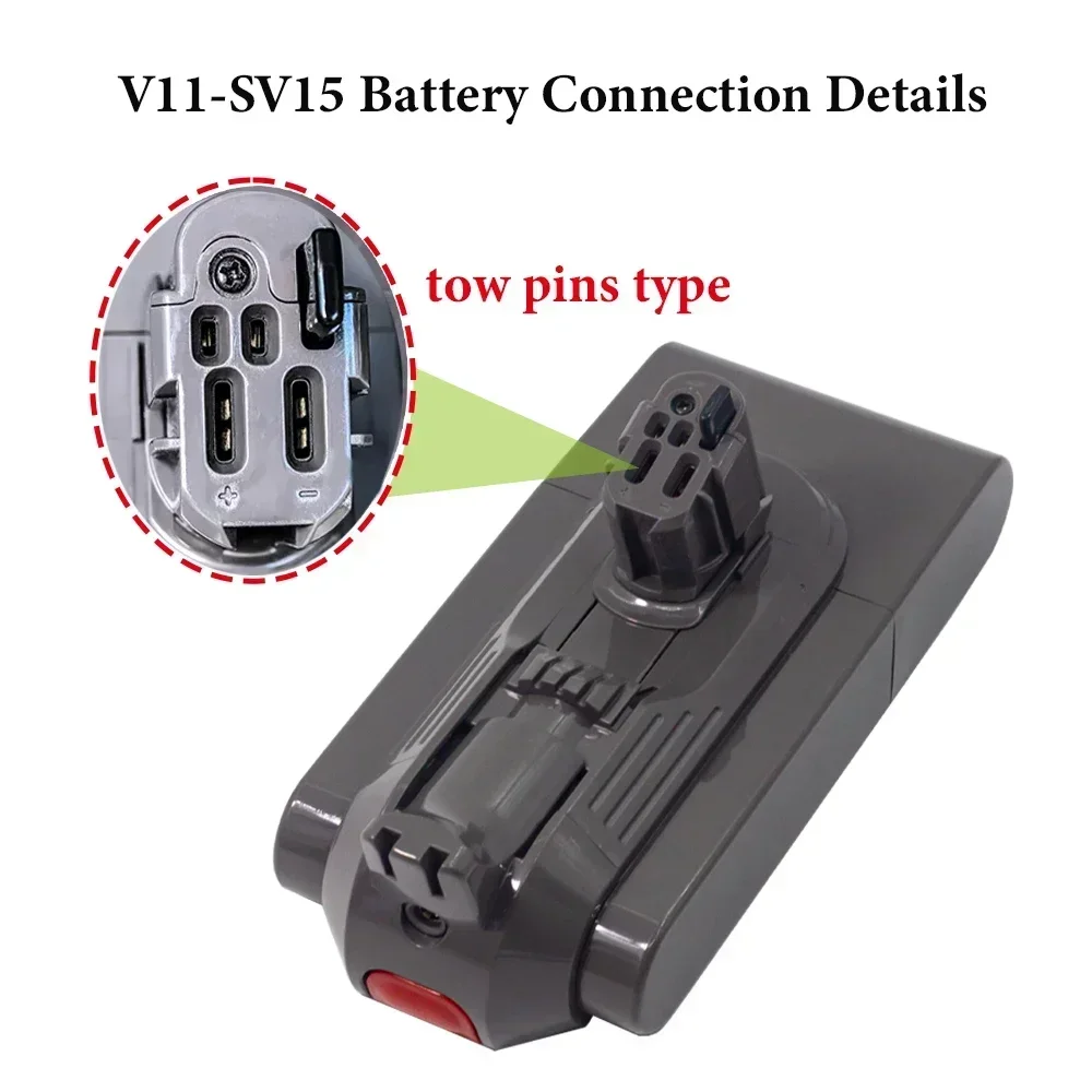 25.5V 6000mAh Battery for Dyson V12 Detect Slim Cordless V11 Absolute Extra V11 Absolute V11 Animal V11-SV14,V11-SV15 Battery