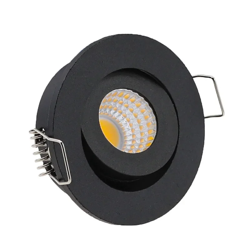 Imagem -03 - Dimmable Led Cob Spotlight Lâmpada do Teto Luz de Painel Redonda Alumínio Embutido Downlights Ip65 ac 90260v dc 12v 3w 10 Pcs