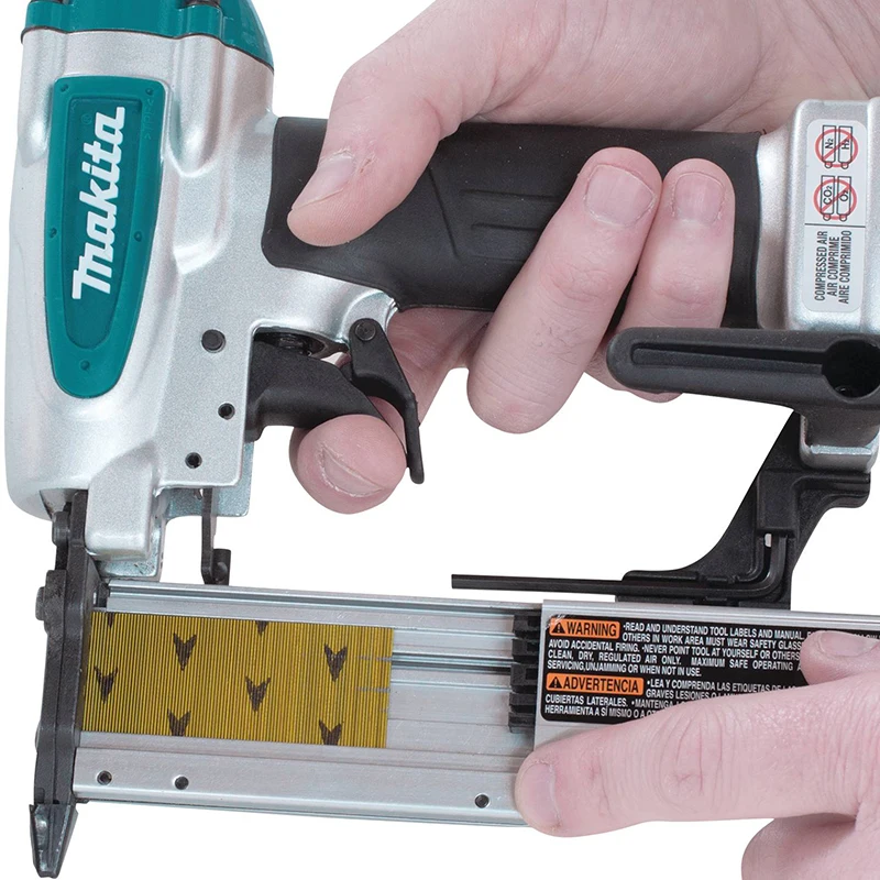 Imagem -04 - Makita Af353 Pneumático Tiro Pino Nailer 23 Calibre 13 15 a 35 mm em Linha Reta Prego de Aço Linha do Teto ar Grampeador Carpintaria