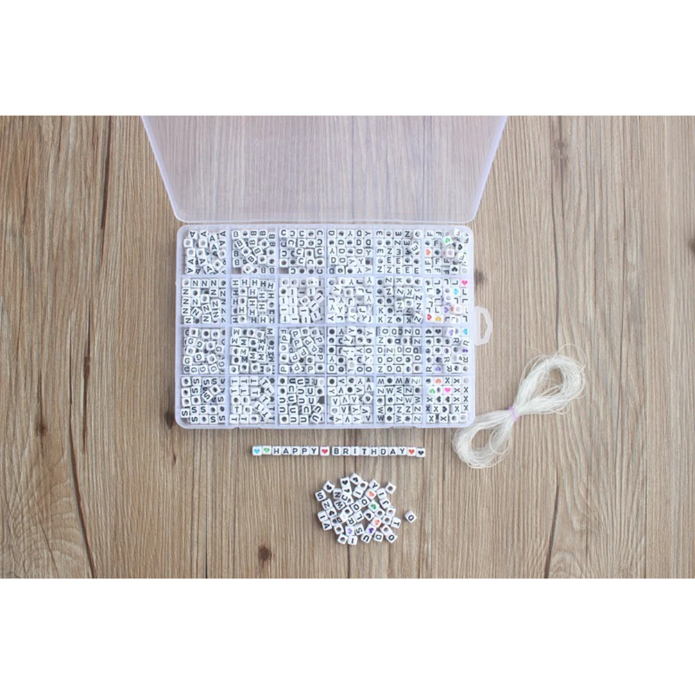 

1200pcs Acrylic Letter Beads Cube Alphabet Smooth Surface DIY Crafts Jewelry Making Bracelets Necklaces Party Games Fun