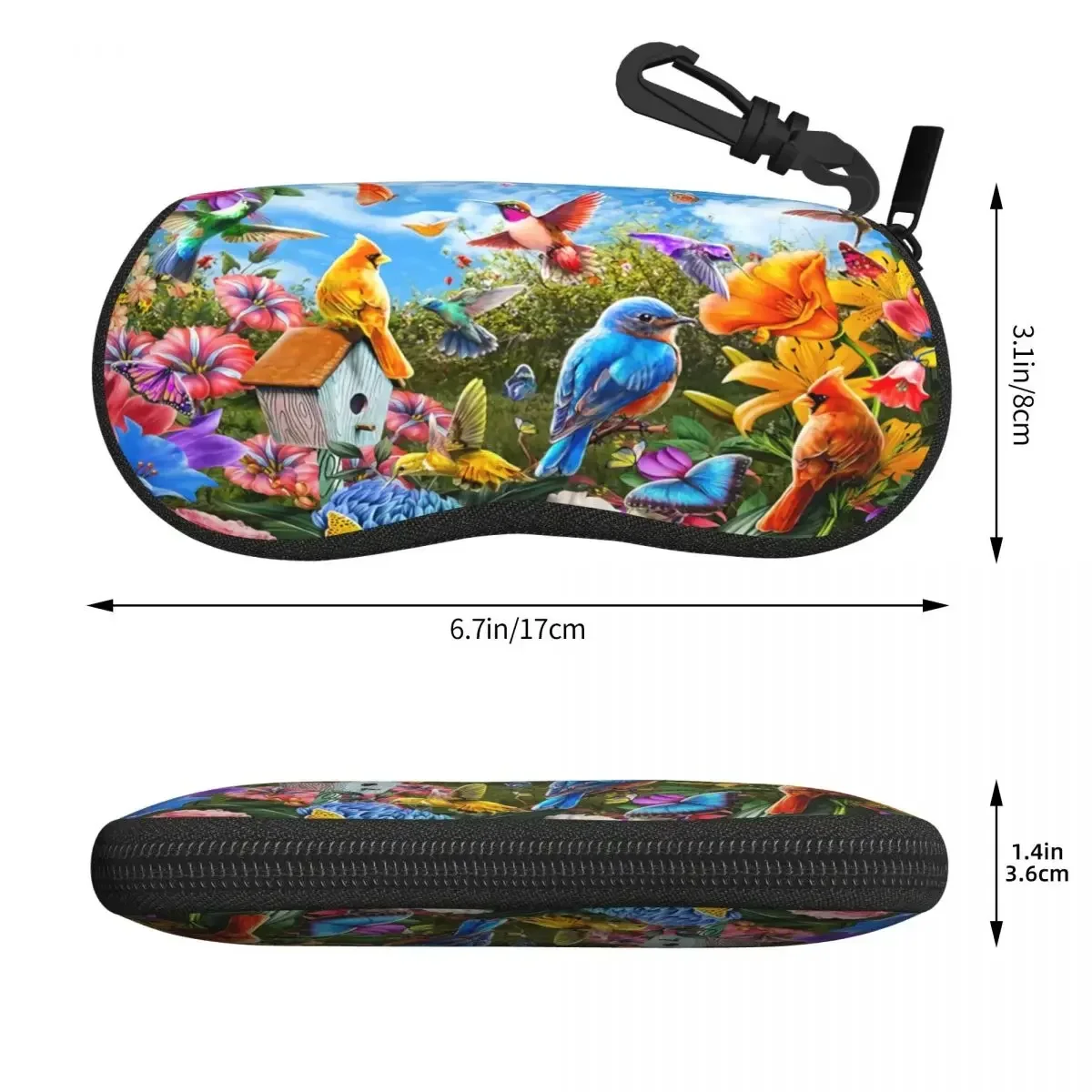 Custom Birds And Flowers Shell Eyeglasses Case Men Women Cool Glasses Case Sunglasses Box Pouch