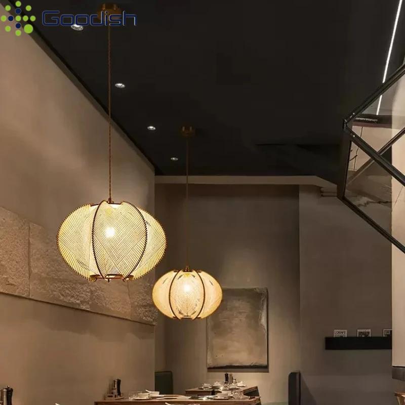 

Домашняя пеньковая веревка, деревянный художественный подвесной светильник для гостиной, спальни, ресторана, подвесные светильники для потолочной комнаты, декоративные светильники