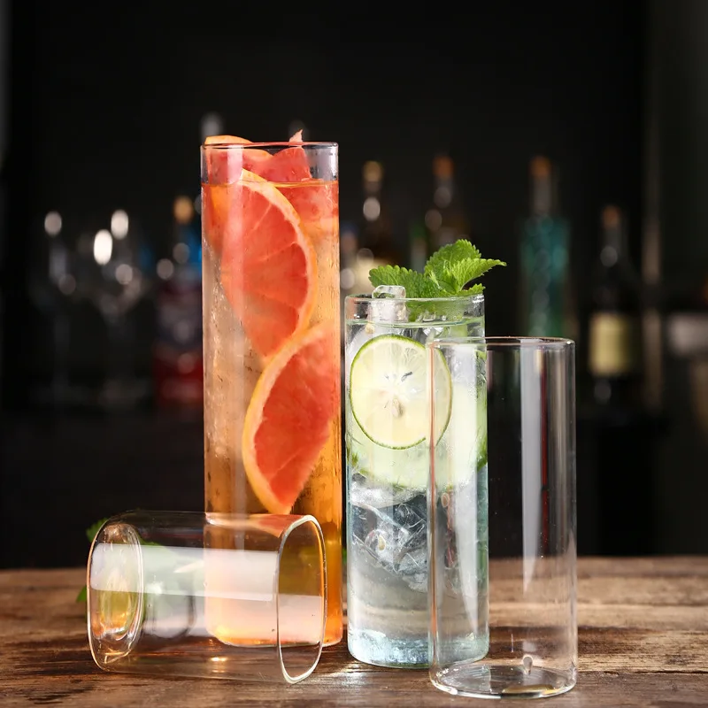 

1/2/4/6PCS Cocktail Glass Japanese Style Straight Colin Glass Highball Long Island Iced Tea Glass Copo Long Drinking Glasses