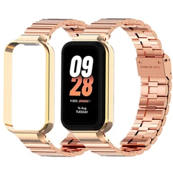 Metal Strap Case Protector for Xiaomi Mi Band 8 Active Watchband Correas for xiaomi mi band 8 active Bracelets Protective Cover