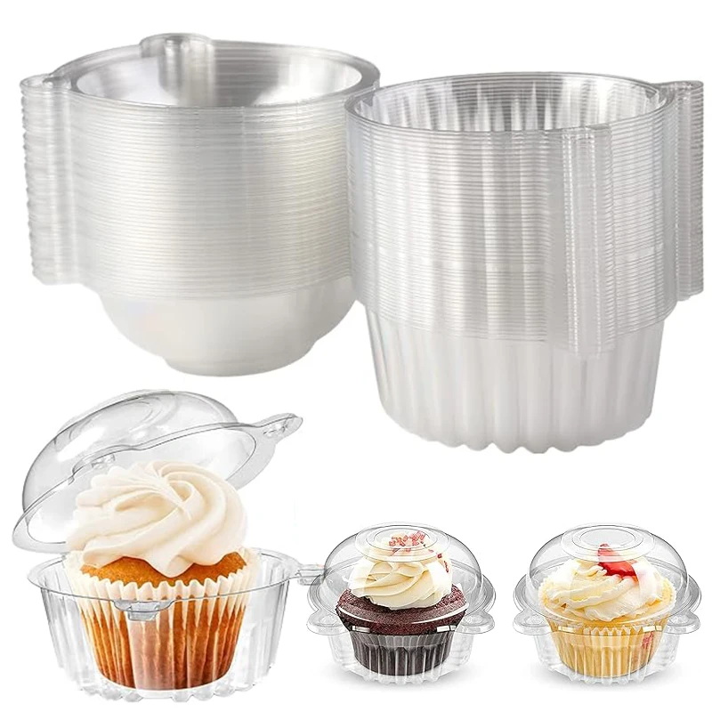 10pcs Transparent Cake Box Wedding Muffins Cupcake Packaging Box Fruit Dessert Slice Container Birthday Party Home Baking Decor