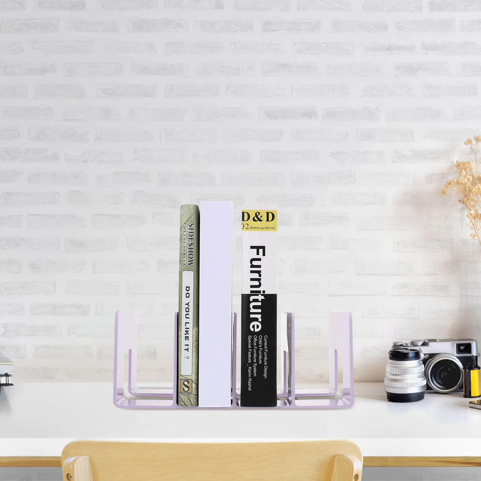 1pc Bookend Desk Book Rack Acrylic Book Holder Bookend Support For Office Home Study Room Organizer Student Gift