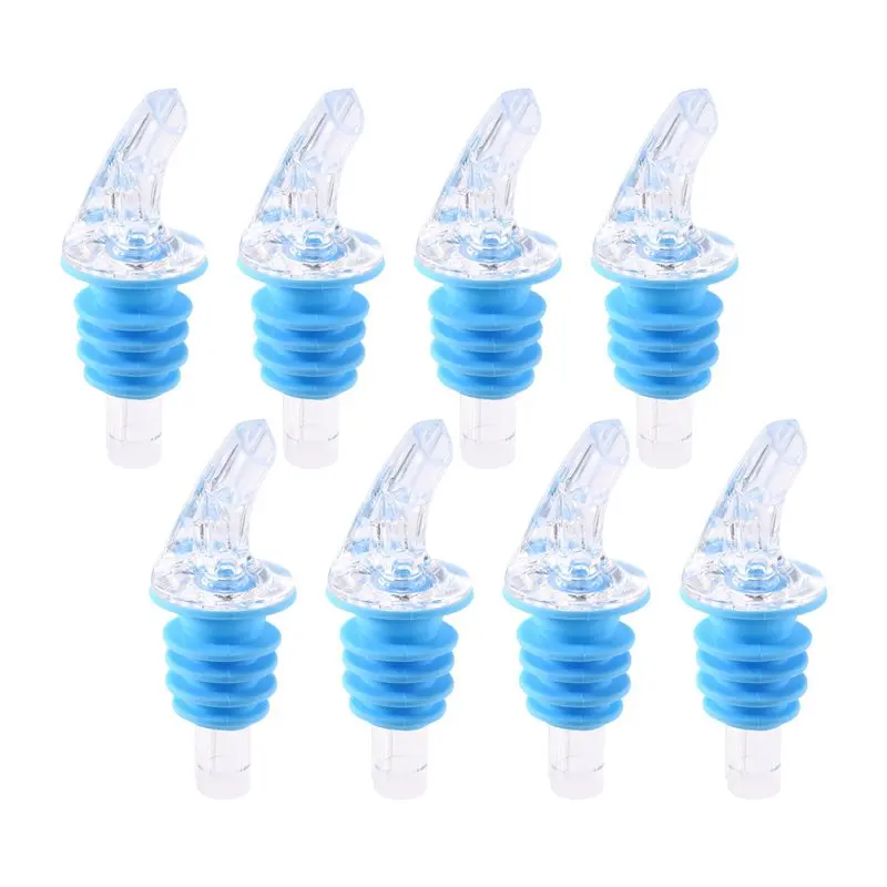 

A98E-Universal Wide-Neck Pouring Spout Set Of 8, Pourers For Bars& Home Use, Essential Accessory For Bar Mixer Tools Mixing