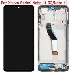 New Original For Xiaomi Redmi Note 11 Global Version Screen LCD Display Frame For Redmi Note 11 Display LCD Touch Panel Parts