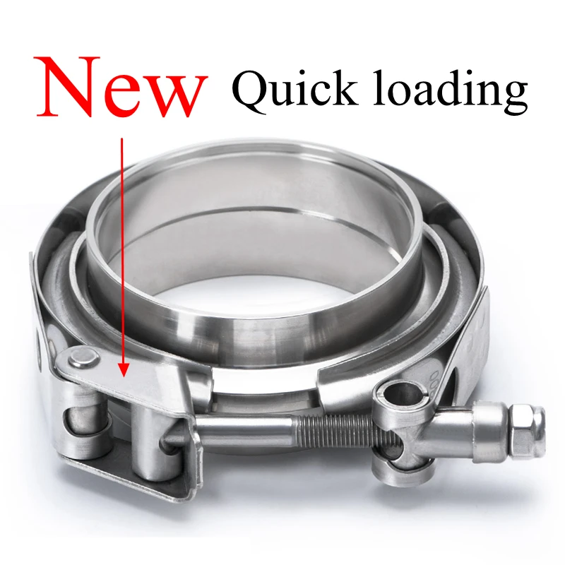 304 Stainless Steel V Band Exhaust Clamp 2 inch 2.5 inch 3 inch 51mm 63mm 76mm Exhaust Flange vband clamp V-Band Muffler Clamp