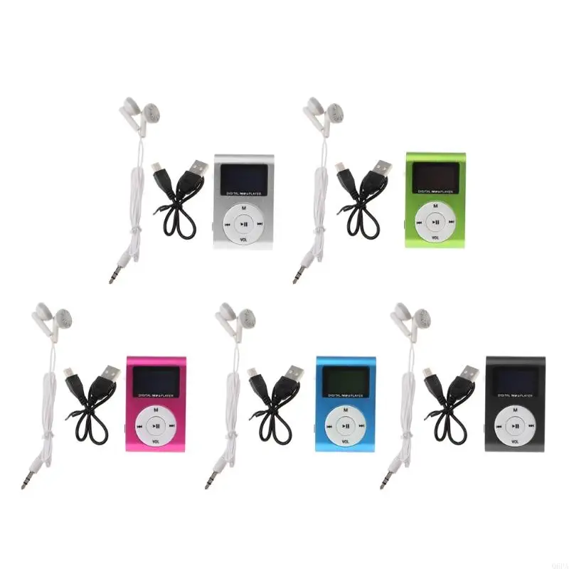 Q6PA MX-801 Mini USB Metal Clip Card Slot Lcd Màn hình Music Music Player