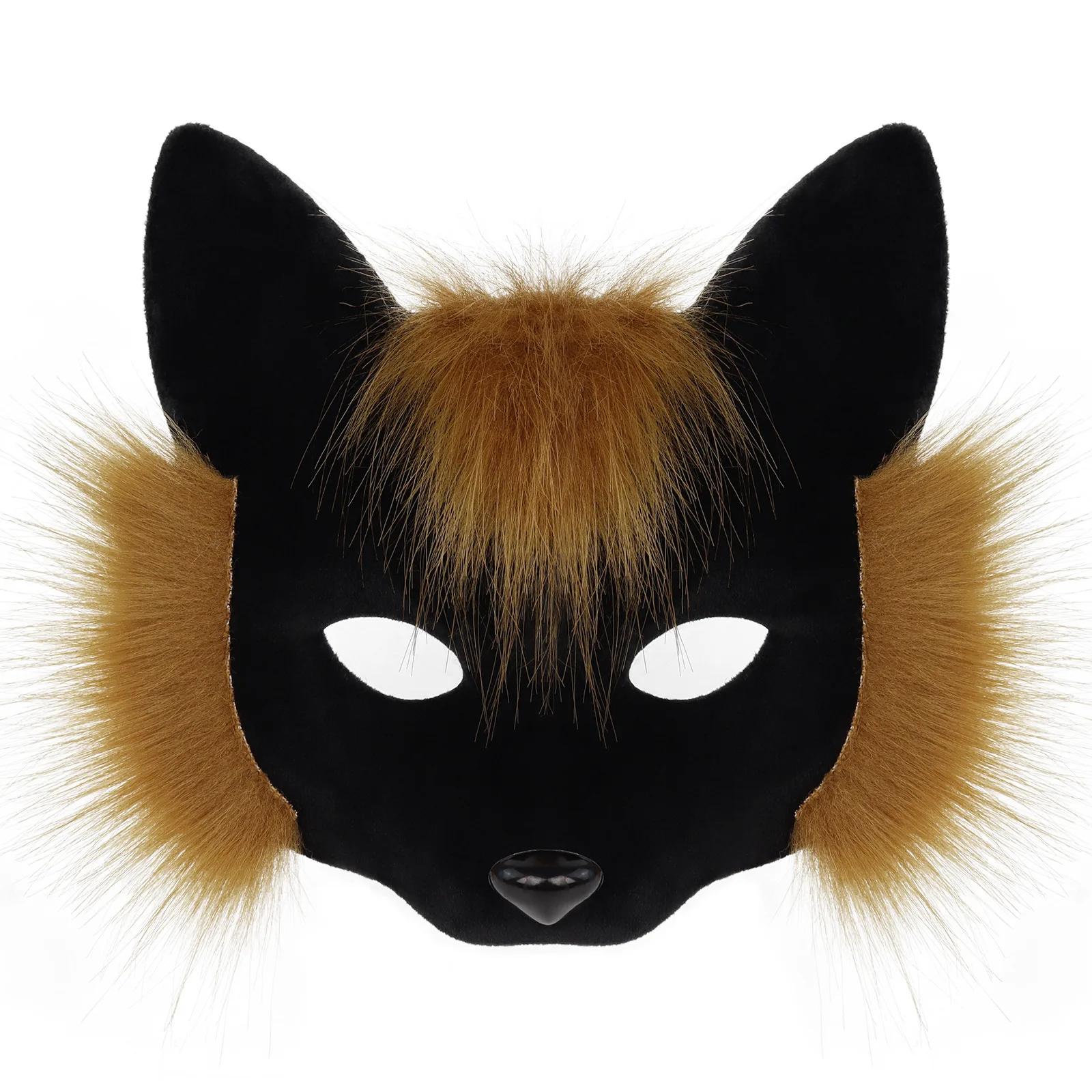 Costume Prop Maschera 3d Naso Maschera di volpe pelosa Maschera per feste cosplay Pelliccia artificiale per feste in costume di Halloween Carnevale