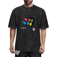 Microsoft Windows 95 - Japanese T-Shirt luxury designer T-shirts man blue archive mens designer t shirt