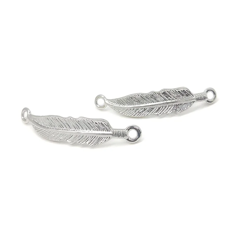 موضة 43*9 مللي متر 5 قطعة/حقيبة سبائك الزنك ريشة مسامية موصل Charms رابط ل عقد دي اي واي القرط مجوهرات اكسسوارات