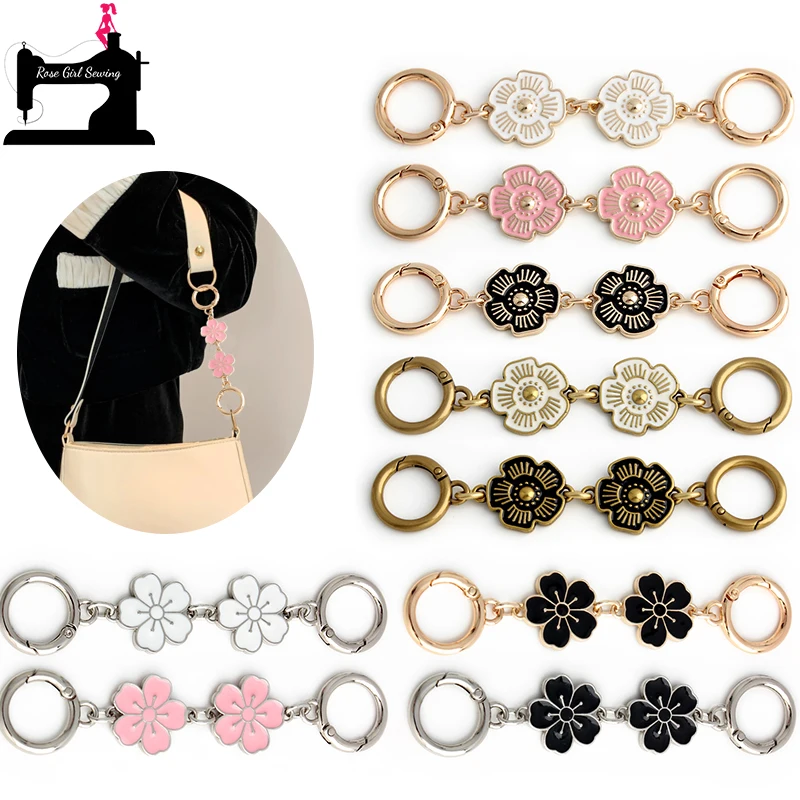 

2/5/20PCS 12.5CM 13CM Flower Bag Extension Chains With Spring Ring For Underarm Shoulder Strap Tote Extended Chain Accessories