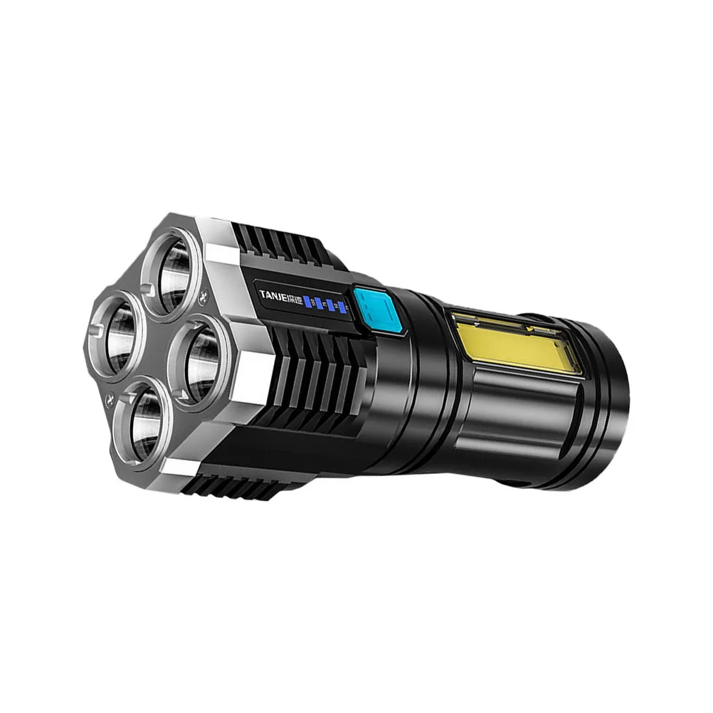 1Pcs Outdoor Flashlight USB Charging Compact Lightweight LED Adjustable Mode Portable Hiking Camping Torch Flashlight