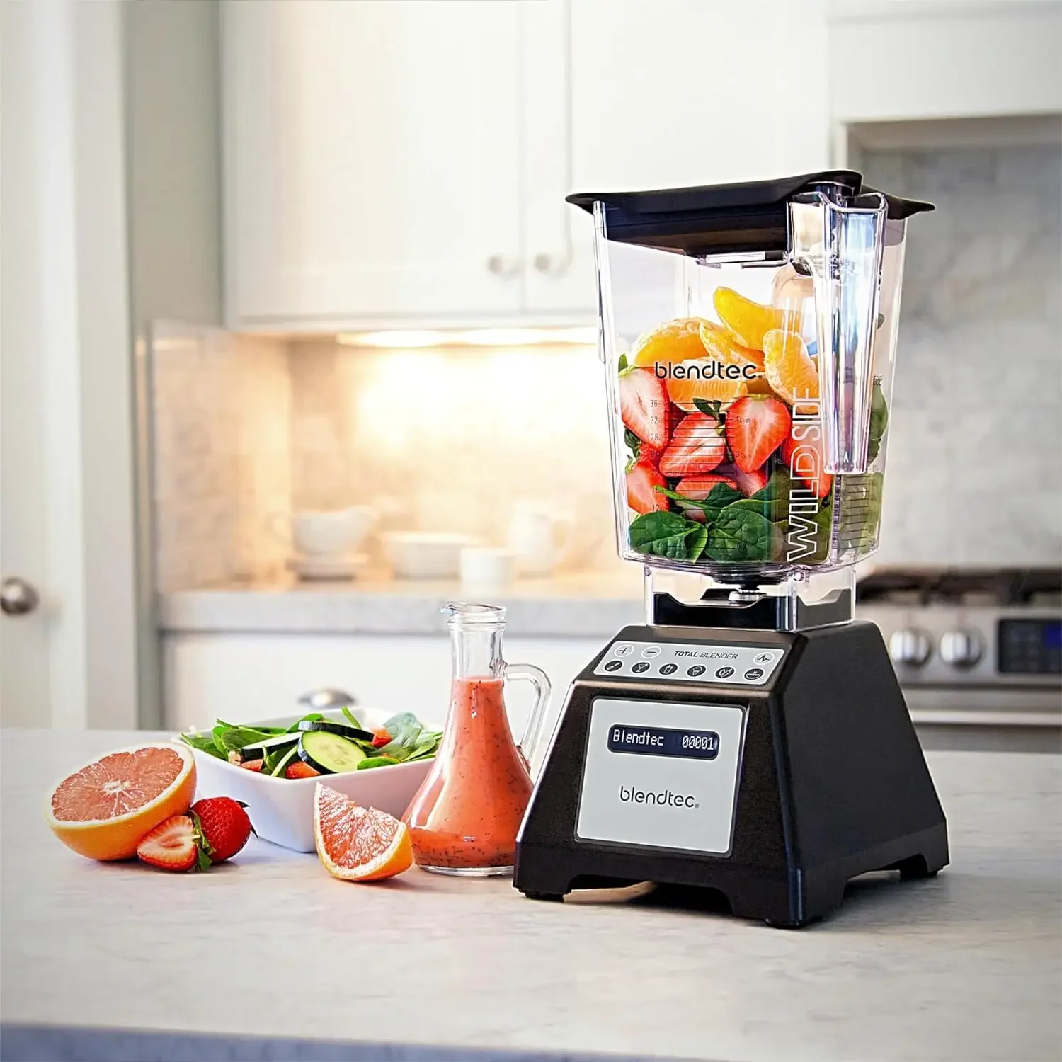 Blendtec-Total Classic Original Blender, WildSide + Jar, 90 oz, Professional, Grade Power, 6 ciclos pré-programáveis