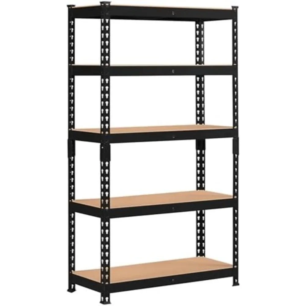 5-Tier Utility Shelves, Metal Storage Shelves, Adjustable Shelving Units, Boltless Assembly, Garage Shelves Shed Shelves Storage