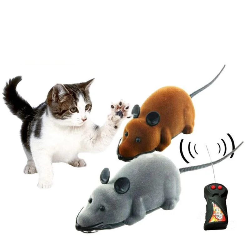 Mouse Cat Toy Wireless Remote Control Pet Toys Interactive Plush Mouse RC Electronic Rat Mice Toy For Kitten Cat