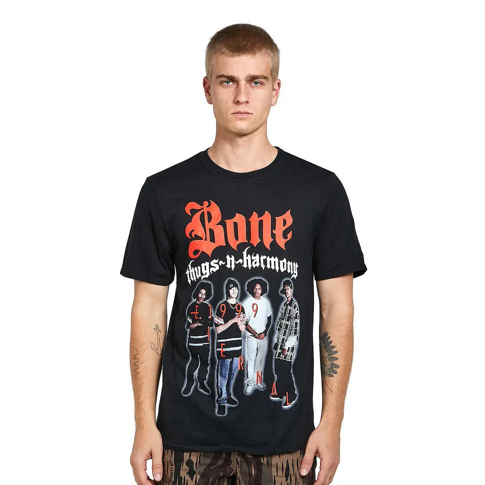 Bone Thugs-N-Harmony - E. 1999 Black T-Shirt  Tees Cotton Luxury brand vintage oversized