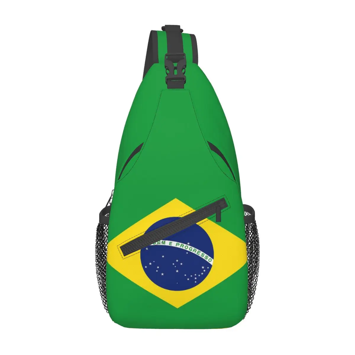 Bandolera con bandera de Brasil, Bolso pequeño de pecho, mochila de hombro, mochila de día para viajes, senderismo y deportes