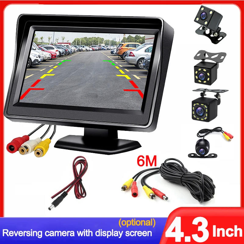 Easy Installation 4.3Inch Rear View Camera Monitor Screen Reversing Camera for Car Parking Parking System Camera for Vehicle