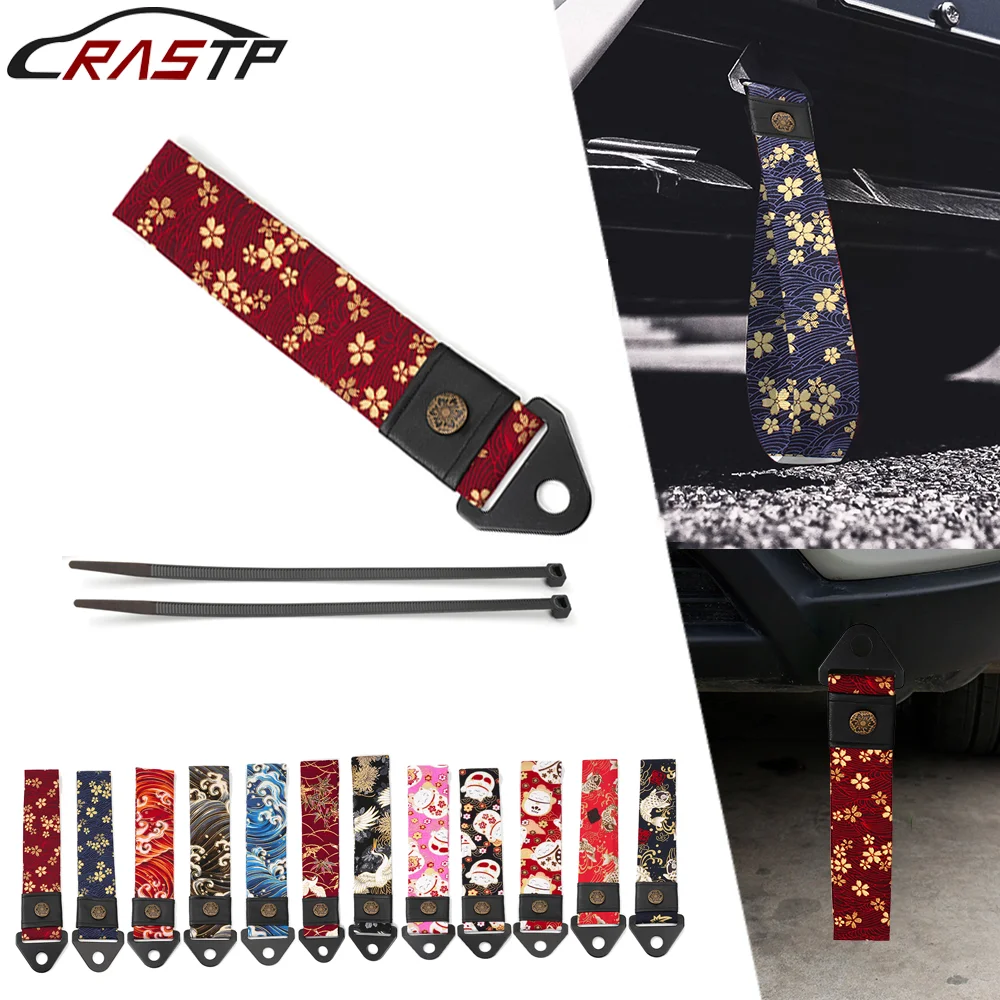 

Universal Towing Rope High Strength Trailer Tow Rope Racing Car Personalize JDM Style Tow Eye Strap Bumper Trailer BAG073