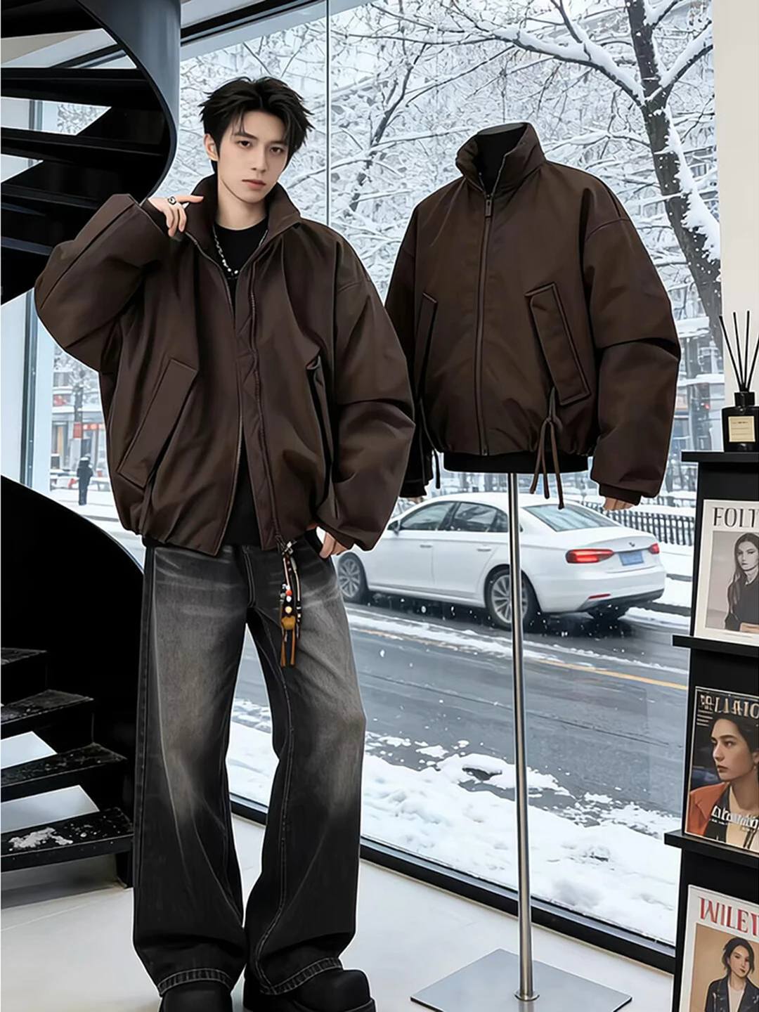 

Утепленная хлопковая куртка-пилот для мужчин, зимняя верхняя одежда Cleanfit, теплая молодежная трендовая зимняя куртка из хлопка