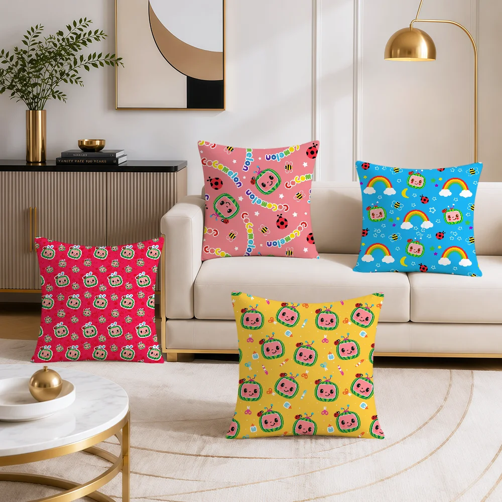 C-Cocomelon Cartoon Cushion Cover Soft Double Sided Pillowcovers Hogar Sofa Living Room Home Bed Decor Pillowcase Gift