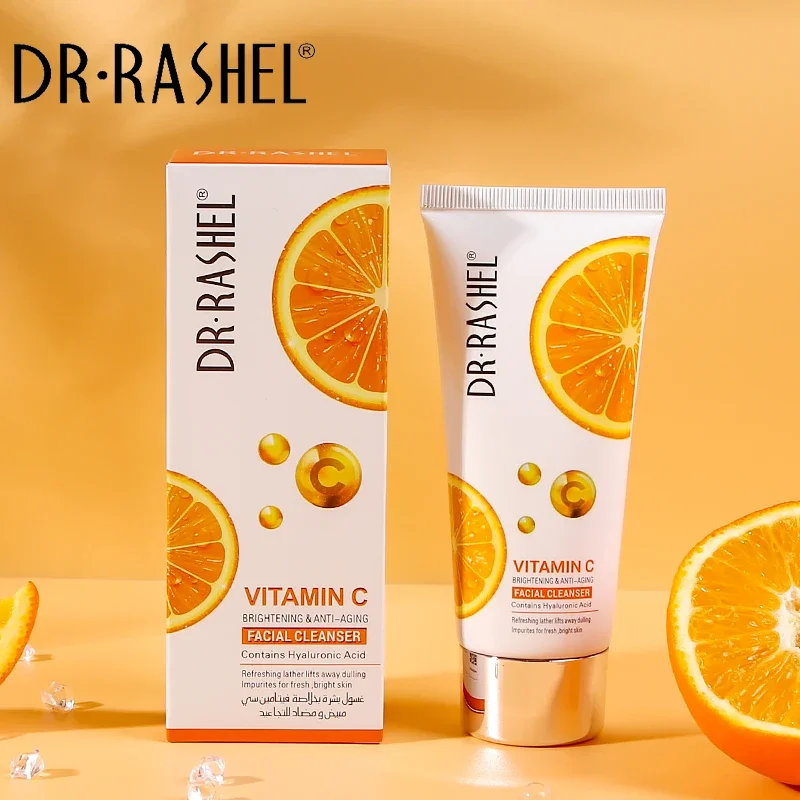 DR.RASHEL Natural Vitamin C Nourishing Repair Facial Cleanser Skin Care Whitening Moisturizing Shrinking Face Washing Product