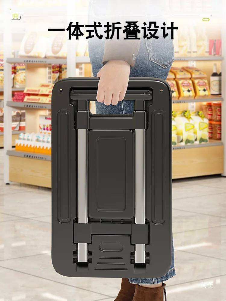 trolley household pull goods folding portable shopping cart trolley trolley hand push express trailer hand pull cart