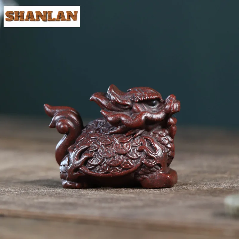 Yixing Zisha Wealth-attracting Money Turtle Tea Pet Japanese Tea Spirit Tea Figurine Play Toys Tea Statue Ornaments Decoration