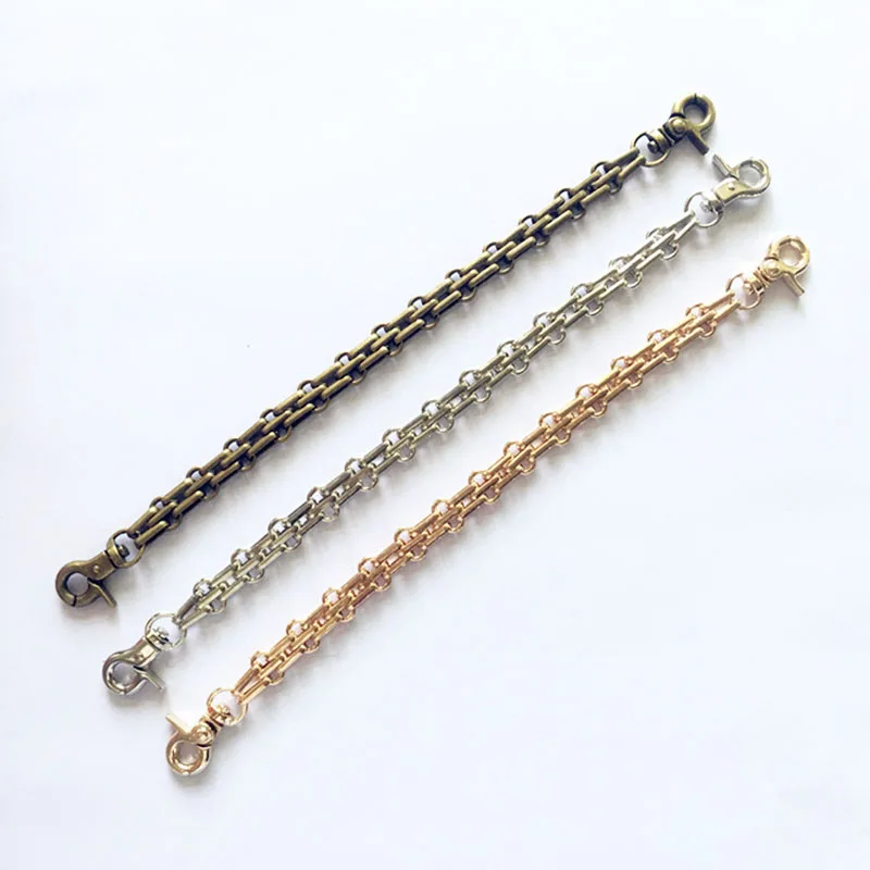 10Pcs 25cm 12mm Width Metal Chain Swivel Clasp Buckle Handbag Hooks Hardware DIY Bag Short Handle Strap Accessories