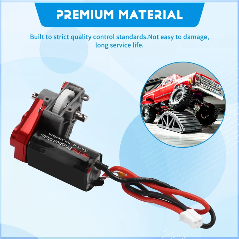 Hot-Helical Gear Complete Transmissie Met 050 Brushed Motor 50 T Voor 1/24 RC Crawler SCX24 AX24 Upgrade