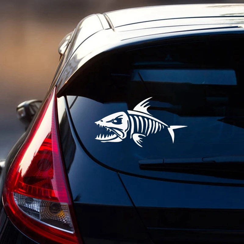 CS-1745A# Fish-Salmon Bone Funny Car Sticker Waterproof Vinyl Decal For Boat Laptop Yacht Auto Styling Removable Decor