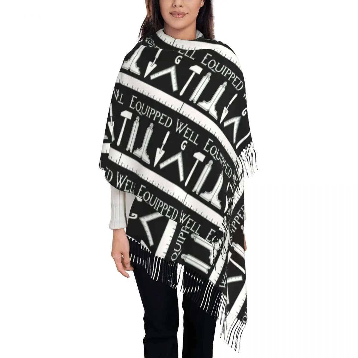 

Масонский масонский шарф с персонализированным принтом для женщин и мужчин, зимние теплые шарфы, масонские шали, накидки