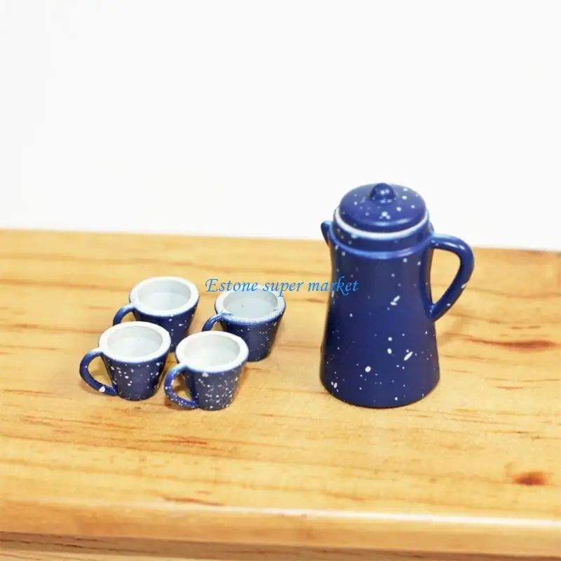 

090B Doll House Tea Pot Set Model Kitchen Household Accessories Teenager Girls Pa