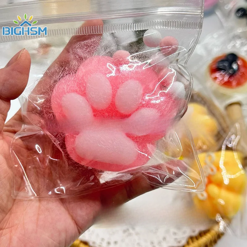 Cute Squeeze Cat Cat Paw Pinch Toy Blingbling Slow Rebound Stress Relief Toys Transparent Gift Sticky Stress Relief Relax Toys