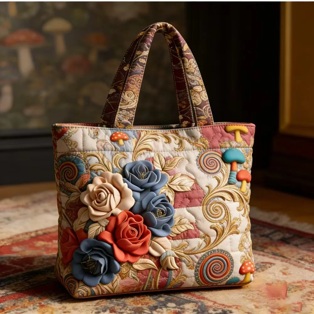 3D Printed Quilted Tote Bag Shopping Bags Gifts Shoulder Bag Handbag Sport Bag elegant Travel Beach Hiking Camping
