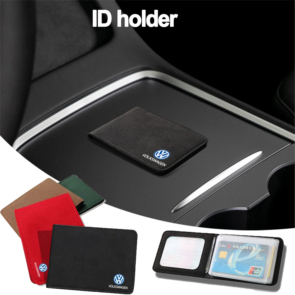 1PCS Car Wallet Driver License Bag ID Passport Card Storage Bag Styling Auto Accessories For VW RLINE POLO passat golf Tiguan R