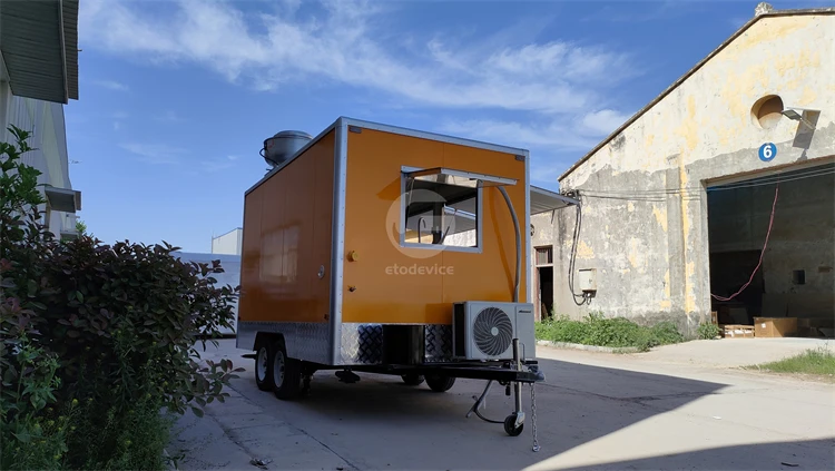 عربة مقطورة للوجبات السريعة للمطبخ الكبير من مصنع فولاي، عربة طعام متنقلة للشارع