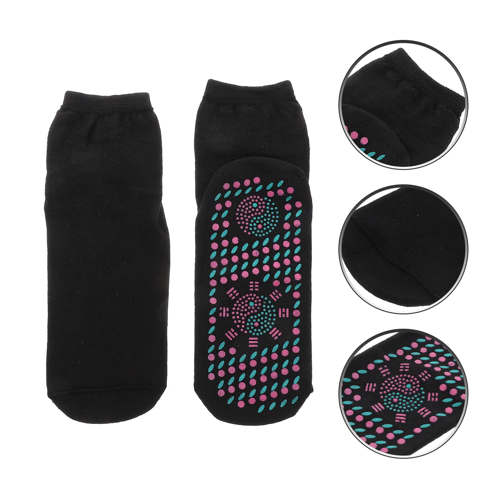 

3Pairs Thermal Foot Massager Socks Self Heating Ginger Wormwood Warm Socks Cold Resistant Outdoor Winter Foot Circulation