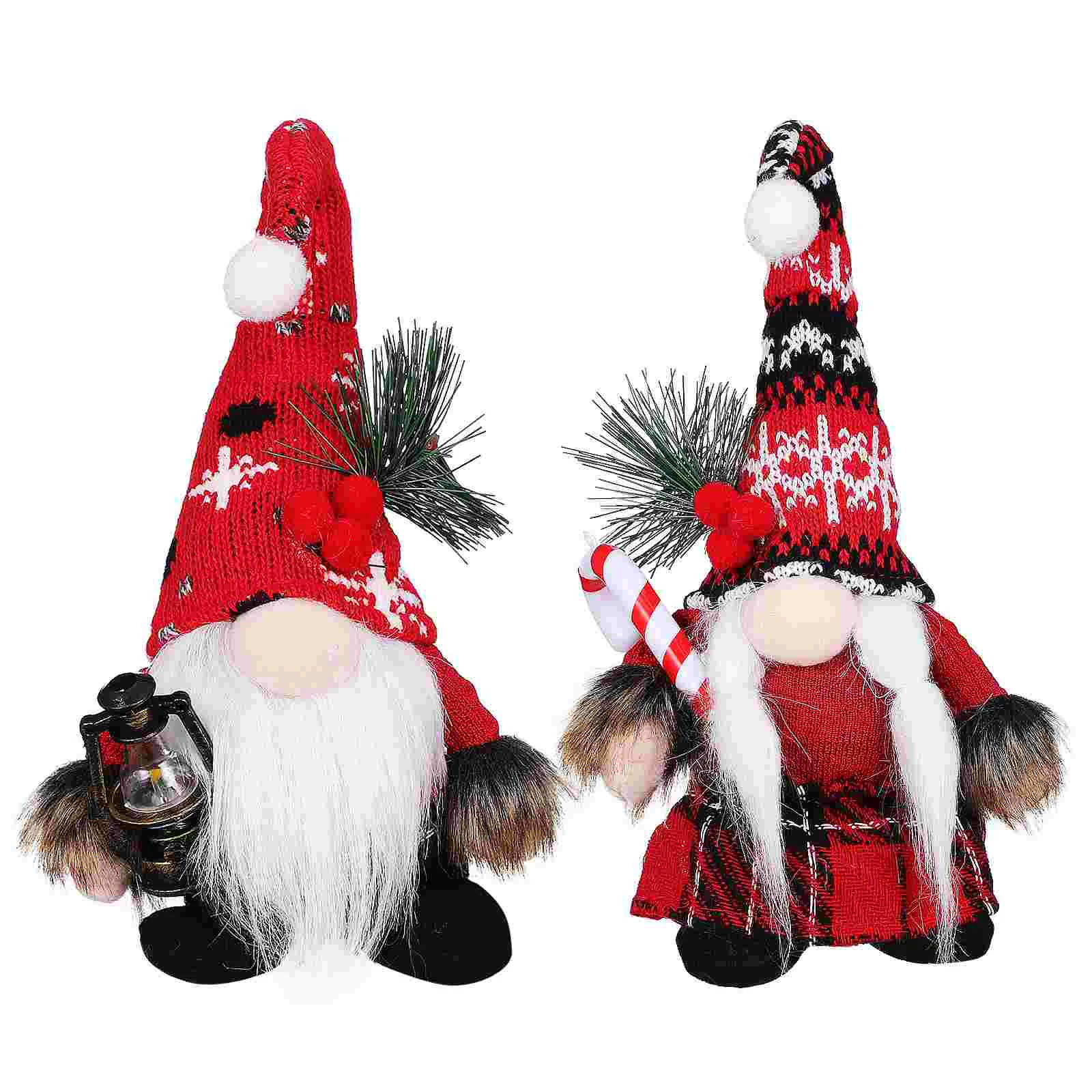 

2 Pcs Desktop Dwarf Plush Suit Autumn Decorations Gnome Decors Polyester Christmas Gnomes Xmas Party