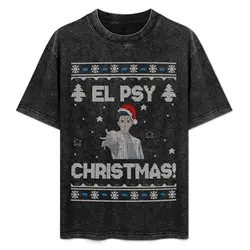 Steins Gate El Psy Christmas T-Shirt vintage t shirts plus size clothes vintage anime shirt summer top plain black t shirts men